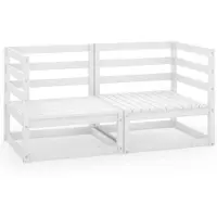 vidaXL Canapé de jardin 2 places blanc pin massif