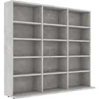 vidaXL Étagère à CD gris béton 100x23x89,5 cm Bois composite