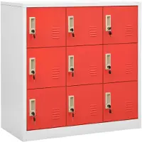 vidaXL Armoires à casiers 5 pcs Gris clair et rouge 90x45x92,5cm Acier