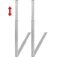 vidaXL 2 pieds de table télescopiques nickel brossé 710 mm-1100 mm