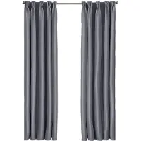 Larson - Luxury Hotel Series Rideau occultant - Motif à chevrons - Crochets - Gris foncé - 150 x 250 cm - occultant & prêt-à-porter