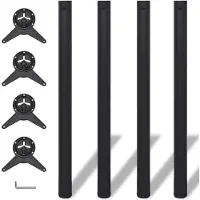 vidaXL 4 pieds de table réglables en hauteur noir 870 mm