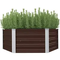 vidaXL -Pflanzer erhoben 129 x 129 x 46 cm galvanisé Stahlbraun