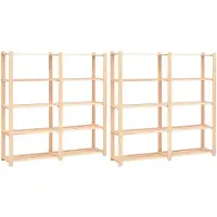 vidaXL Étagères de stockage 5 étagères 2 pcs. 170x38x170cm pin massif 500kg