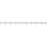 vidaXL Clôture de jardin avec dessus en lance Acier 15,3 x 0,6 m Noir