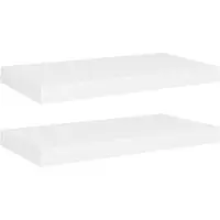 vidaXL Étagères murales flottantes 2 pcs blanc 50x23x3,8 cm MDF