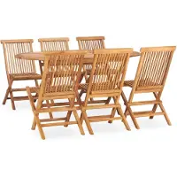 vidaXL Ensemble de jardin 7 pièces pliable en teck massif