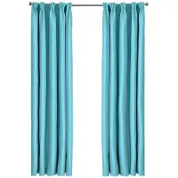 Larson - Rideau occultant uni de luxe - avec crochets - 3m x 2,5m - Turquoise