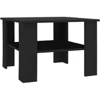 vidaXL Table basse noire 60x60x42 cm Bois composite