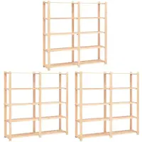 vidaXL Étagères de rangement à 5 niveaux 3pcs 170x38x170 cm Pin 500 kg