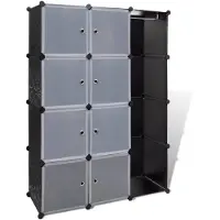 vidaXL Armoire modulaire avec 9 compartiments 109x36,5x143cm noir et blanc