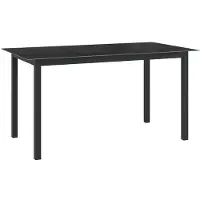 vidaXL Table de jardin noire 150x90x74 cm aluminium et verre