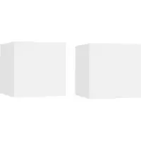 vidaXL Tables de chevet 2 pcs Blanc 30,5x30x30 cm Bois d'ingénierie