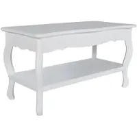 vidaXL Table basse avec étagère MDF blanc