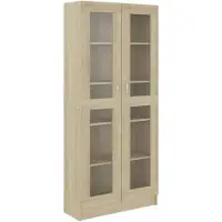 vidaXL Armoire vitrine Chêne sonoma 82,5x30,5x185 cm Bois ingénierie