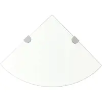 vidaXL Étagères d'angle 2 pcs et supports Verre Transparent 25x25 cm