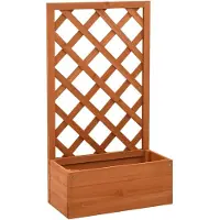 vidaXL Jardinière à treillis de jardin Orange 50x25x90cm Bois de sapin