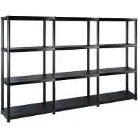 vidaXL Étagère de rangement à 4 niveaux Noir 183x30,5x130 cm Plastique