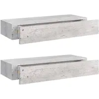 vidaXL Étagères à tiroir murales 2 pcs Gris béton 60x23,5x10 cm MDF