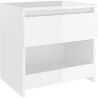 vidaXL Table de chevet blanc brillant 40x30x39 cm bois d’ingénierie