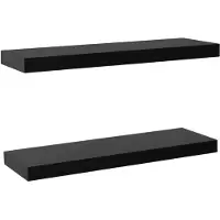 vidaXL Étagères murales flottantes 2 pcs Noir 60x20x3,8 cm