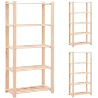 vidaXL Étagères de rangement à 5 niveaux 3 pcs 80x38x170 cm Pin 250 kg