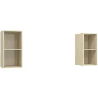 vidaXL Armoires murales TV 2 pcs. chêne Sonoma bois composite