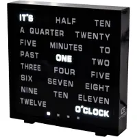 United Entertainment Horloge à mots anglais à LED 16,5x17 cm