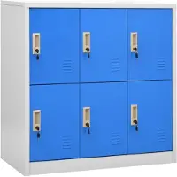 vidaXL Armoires à casiers 2 pcs Gris clair et bleu 90x45x92,5 cm Acier