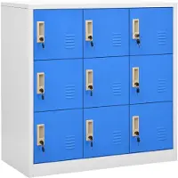 vidaXL Armoires à casiers 5 pcs Gris clair et bleu 90x45x92,5 cm Acier