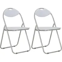 vidaXL Chaise de salle à manger pliante 2 pcs. Blanc Similicuir