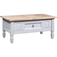 vidaXL Table basse de style mexicain en pin gris 100x55x44 cm
