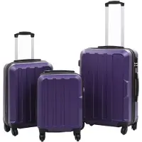 vidaXL Ensemble de trolleys à coque dure 3 pcs. Violet ABS