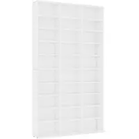 vidaXL Armoire à CD Blanc 102x16x177,5 cm Bois d'ingénierie