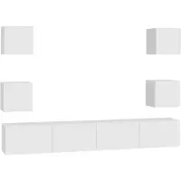 vidaXL Ensemble de 6 meubles TV blanc en bois composite