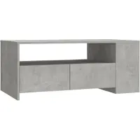 vidaXL Table basse gris béton 102x55x42 cm Bois composite