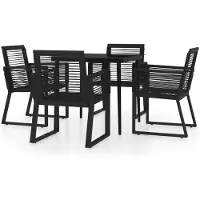 vidaXL Ensemble de jardin 5 pièces noir