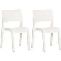 vidaXL Chaises de jardin 2 pcs. Blanc Polypropylène