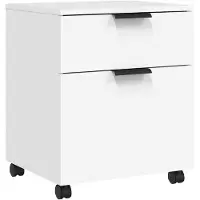 vidaXL Classeur mobile avec roues Blanc 45x38x54 cm Bois d'ingénierie
