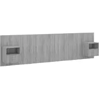 vidaXL Tête de lit avec chevets Gris Sonoma Bois composite