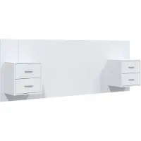 vidaXL Tête de lit avec chevets Blanc Bois composite