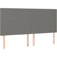 vidaXL Têtes de lit 4 pcs. Gris foncé 90x5x78/88 cm Tissu