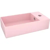 vidaXL Lavabo de salle de bains avec trop-plein Céramique Rose mat