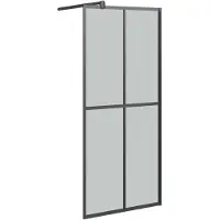 vidaXL Paroi de douche pour douche à l'italienne 90x195 cm verre de sécurité foncé