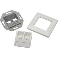 Telegärtner Prise réseau H02010A0040 Type de montage:encastrable, goulotte insert avec plaque centrale et châssis non éq