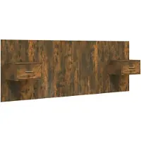 vidaXL Tête de lit avec chevets Chêne fumé Bois composite