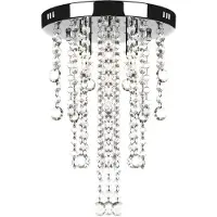 Kamome Vidaxl Deckenlampe mit Kristallperlen Metallweiß