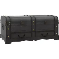 vidaXL Coffre de rangement en bois Large Noir