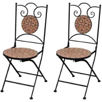 vidaXL Chaises de bistrot 2 pcs. Pliable Céramique Terracota