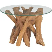 vidaXL Table basse en bois massif teck bois flotté 60 cm